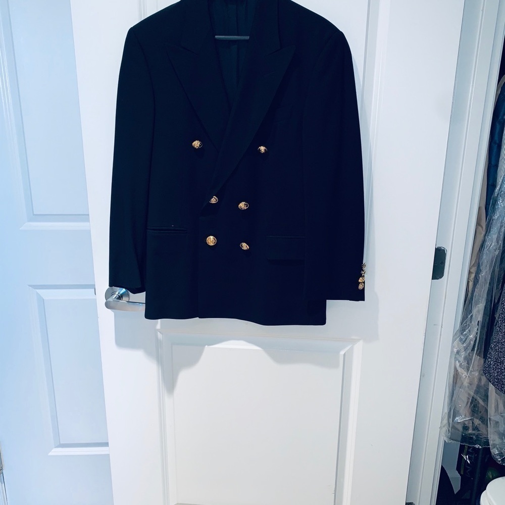 Lessona Super 100’s Black Wool Sport Coat - Picture 2 of 10